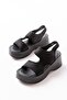 24414-573 Black Dalgıç Daily Wedge Heel Women's Sandals - 3