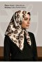 وشاح منقوش بأوراق الشجر |   قهوة الحليب المطحونة |   90x90 - 100x100 سم |   ساتان لامع