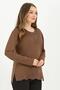 Women's Cinnamon Collar and Skirt Stoned Embroidery Embroidered Slit Lycra Viscose Mother Combed Cotton Blouse - 2