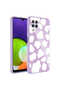 حافظة لهاتف Galaxy M22 من السيليكون الصلب المزخرف مع غطاء إيبوكسي SCKS لحماية الكاميرا - NO6