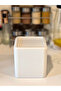 Marsel Dizayn Desktop Trash Can-Kitchen-Office-Bathroom -Foldable- Open Marble White -12,5X12Cm - 8
