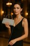 Mini Box Women's Evening Dress Handbag with Glitter Chain