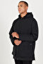 Men's Black Hooded Stand Collar Standard Fit Warm Windproof Coat - 2