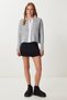 Women's Gray Shirt Collar Contrast Knitwear Cardigan Yy00260 - 3