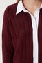 Women's Burgundy Shirt Collar Contrast Knitwear Cardigan Yy00260 - 4