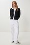 Women's Black Shirt Collar Contrast Knitwear Cardigan Yy00260 - 3