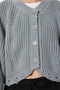 Women's Stone Ripped Detailed Buttoned Crop Knitwear Cardigan PF00054 - 5
