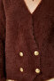 Women's Brown Soft Bearded Knit Cardigan NF00066 - 3