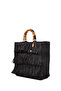 Black Women's Straw Shoulder Bag 05Pc25Y1514 - 4