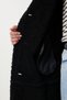 Women's Black Faux Fur Oversize Nubuck Coat Kt00031 - 6