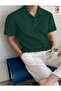Men's Oversize Polo Neck Waffle T-Shirt POLOYAKA-BUTTONED