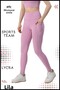 Women's Top and Bottom Set Fitness Pilates Running Athlete Slim Fit Leggings Double Pocket High Waist Lycra Lila 3065 - 7