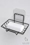 Black Set of 3 Adhesive Stainless Bathroom Shelf Soap Dish Shampoo Holder Shower Cabn Shower Hanger Set - 3