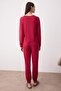 Burgundy Raglan Sleeve Viscose Knitted Pajama Set Thmaw26Pt00019 - 5