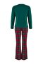 Green 100% Cotton Teddy Bear Plaid Knitted Pajama Set Thmaw26Pt00042 - 10