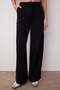 Black Wide Leg Pleated Woven Fabric Trousers Twoss21Pl0189 - 4