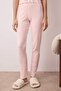 Pembe Yaka ve Baby Overlok Detaylı Çiçek Aksesuarlı Fitilli Örme Pijama Takımı THMAW26PT00068 - 4