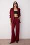 Bordo Wide Leg/Geniş Paça Dokuma Kumaş Pantolon TWOAW22PL0139
