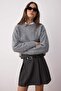 Anthracite Belted Striped A-Line/A-Line Woven Mini Skirt Twoaw26Et00031 - 4