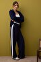 Lacivert Beli Lastikli Wide Leg/Geniş Paça Yanı Şeritli Kumaş Pantolon TWOAW26PL00042 - 2
