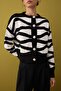 Siyah Oversize/Geniş Kalıp Renk Bloklu Triko Hırka TWOAW26HI00164 - 3
