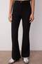 Siyah Flare İspanyol Paça Bootcut Dokuma Pantolon TOFAW19BB0581 - 3