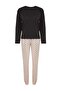 Black-Cream Heart Soft Touch Knitted Pajamas Set Thmaw26Pt00020 - 6