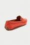 Genuine Leather 202-Orj Oval Toe Women's Orange Ballerina & Loafer Shoes - 7