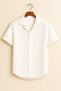 APAŞ COLLAR SLIM FIT LYCRA TEXTURED SHORT SLEEVE SHIRT