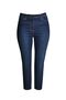 Women's Plus Size Navy Blue, Back Belt Rubber Detail, Back Pocket Embroidery, 5 Pocket Jeans 65N39021
