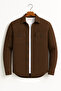 Textured Striped Jacket Looking Coffee Shirt