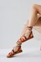 Genuine Leather Ruut Orange, Orange Rivet Detailed Ankle-Strap Women's Sandals Opportunity Product - 5