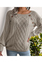 Women's Boat Neck Hair Knit Patterned Button Detailed Anthracite Knitwear Sweater - 2