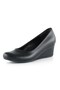 Maya Black Vegan Round Toe Wedge Heeled Casual Shoes - 2