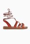 Genuine Leather Ruut Orange, Orange Rivet Detailed Ankle-Strap Women's Sandals Opportunity Product
