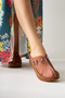 Genuine Leather Annika Lilac Antique Detailed Wedge Sabo Women's Slippers - 4