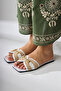 Elanor White Buckle Flat Sole Women's Slippers - 4