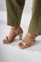 Joyce Ten Patent Leather Thick Heeled Ankle Strap Bow Women's Sandals - 5