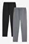 100% Cotton 2-Piece Single Jersey Compact Combed Cotton Fabric Men's Pajama Bottoms Comfortable Fit with Pockets Drawstring Anti-Sweat Breathable Black - Gray