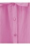 Segmented Shirt with Bow Detail on the Front - Pink - 6