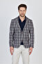 Vegas Men's Burgundy-Blue Plaid Polyester Fabric Sports Blazer Jacket - 4