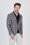 Vegas Men's Burgundy-Blue Plaid Polyester Fabric Sports Blazer Jacket - 3