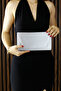 Elegant Evening Dress Handbag with Silver Satin Chain Strap and Magnetic Closure Inner Pocket