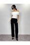 Women's White Madonna Collar Accessory Gathered Sandy Blouse - 6
