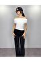 Women's White Madonna Collar Accessory Gathered Sandy Blouse - 5