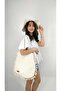 Buldan Work Linen Knitted Women's Shoulder Bag (Color Cream) - 4