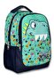 Cennec 5018 (Dinosaur - Green Navy Blue - Boy) School Bag - Dinosaur Tooth Detail