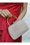 Women's Big Stone Look Powder Evening Clutch Chain Strap Handheld Wedding Engagement Evening Bag