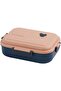 Stainless Steel Lunch Box - Salmon & Navy Blue and Stainless Steel Water Bottle Set - 3