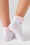 Bamboo Women's White Half Lace Heart Patterned Seamless White Socks 3 Pack - 3